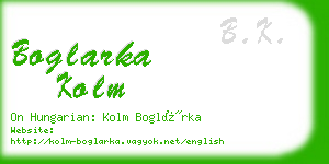 boglarka kolm business card